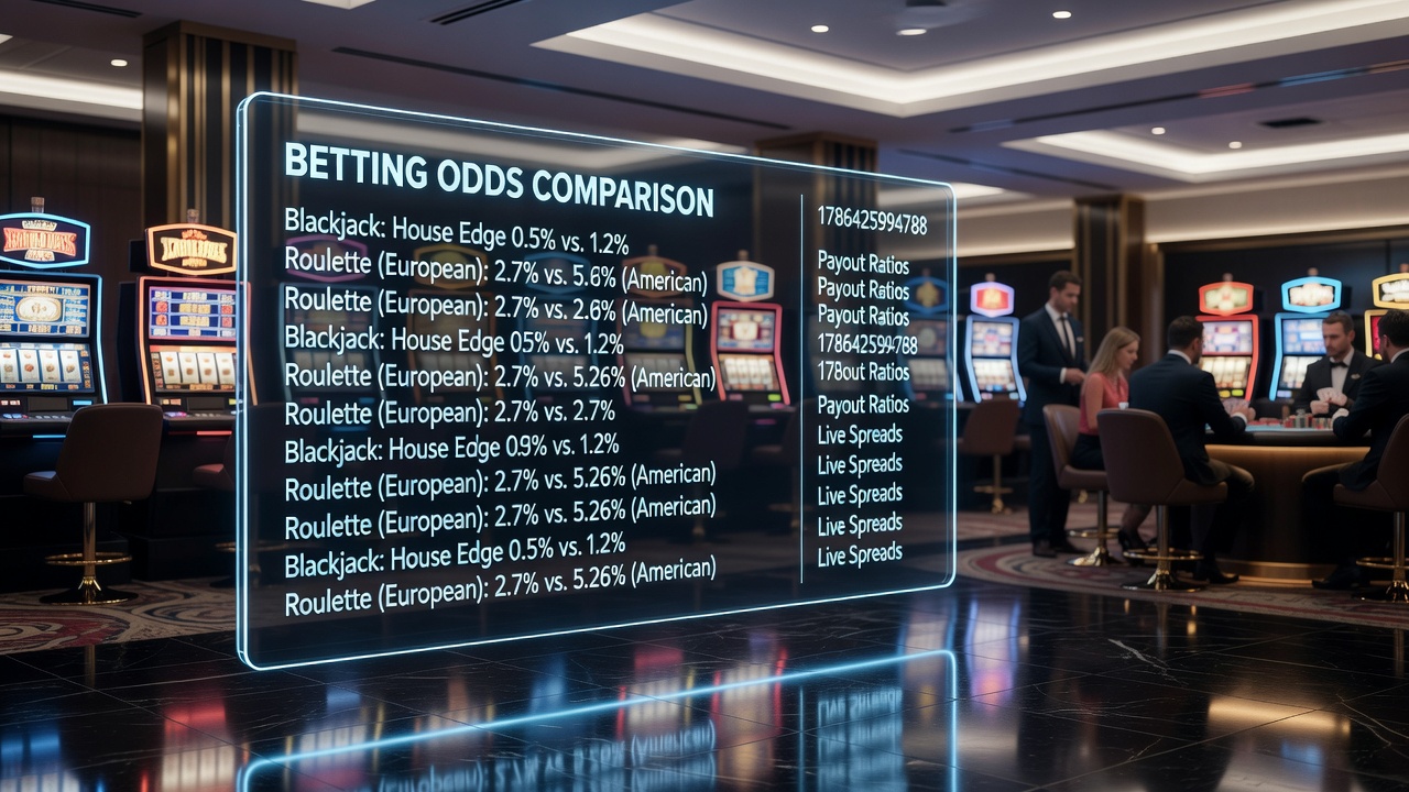 Side-by-side comparison of payout tables for slots and live sports betting markets