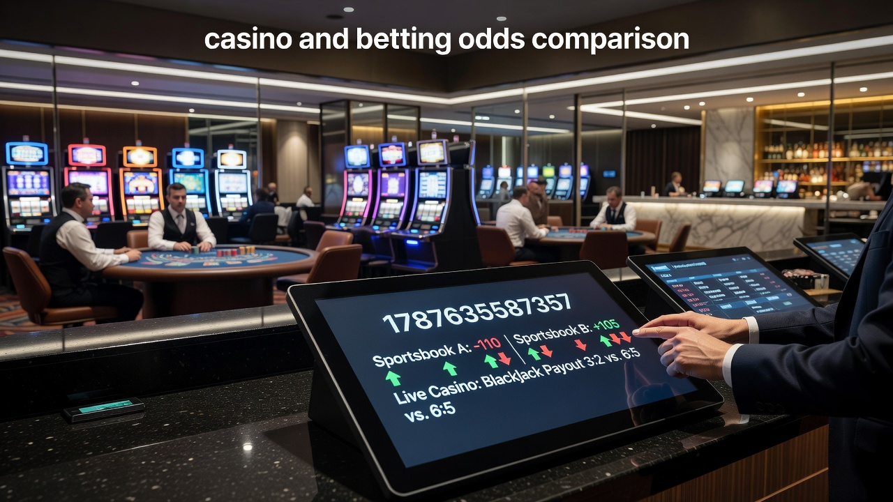 Detailed breakdown of odds comparison charts showing multiple bookmakers and casino game returns