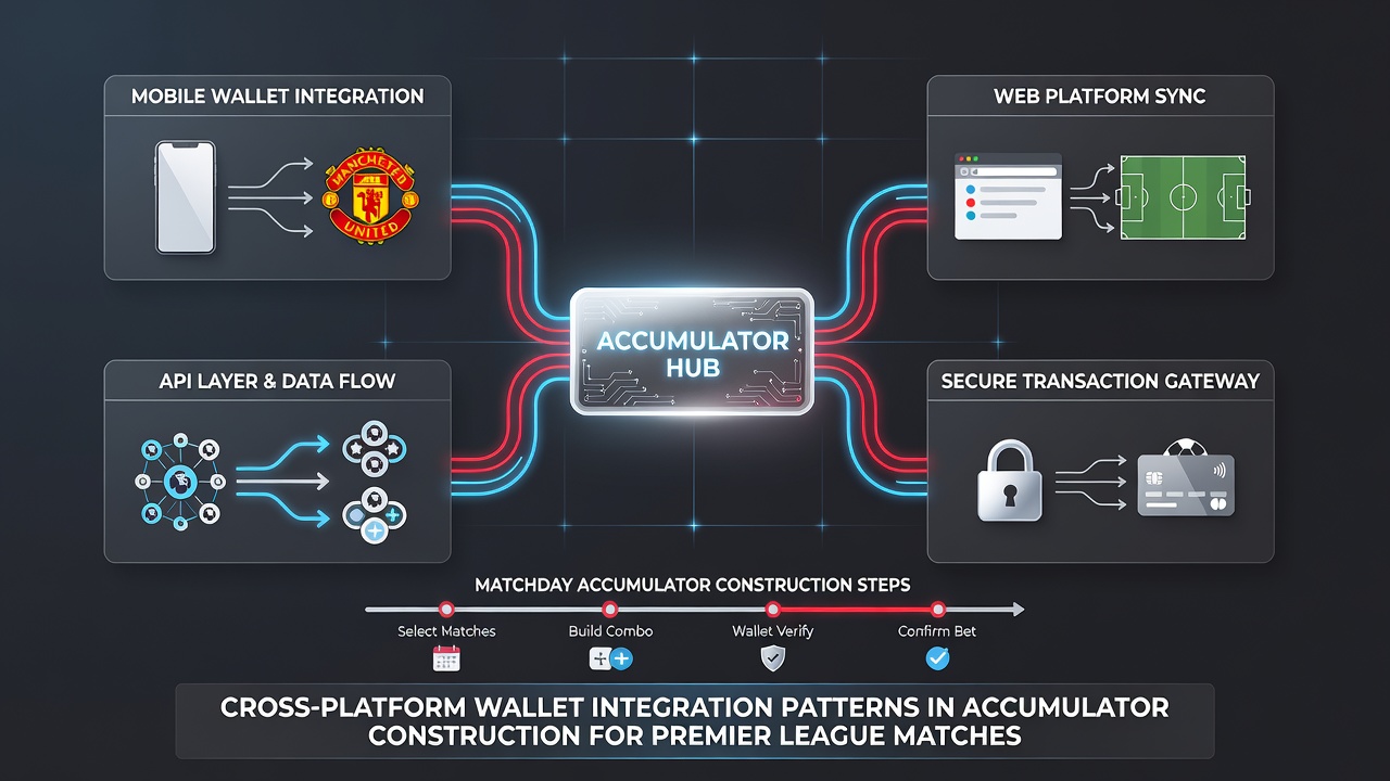 Secure wallet interface displaying accumulator legs across Premier League and international turf events