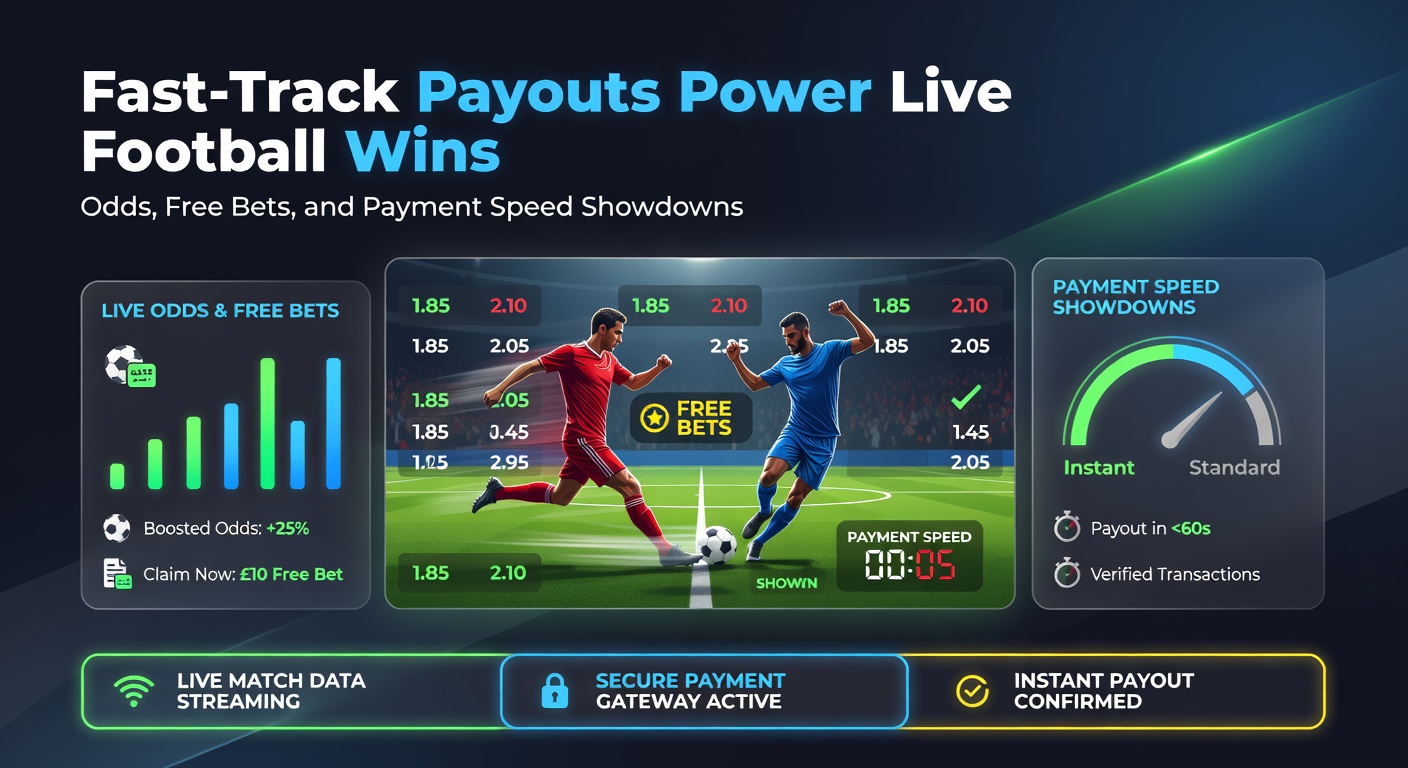 Close-up of a bettor's phone screen showing live soccer odds fluctuating, free bet notifications, and a fast payout confirmation in progress