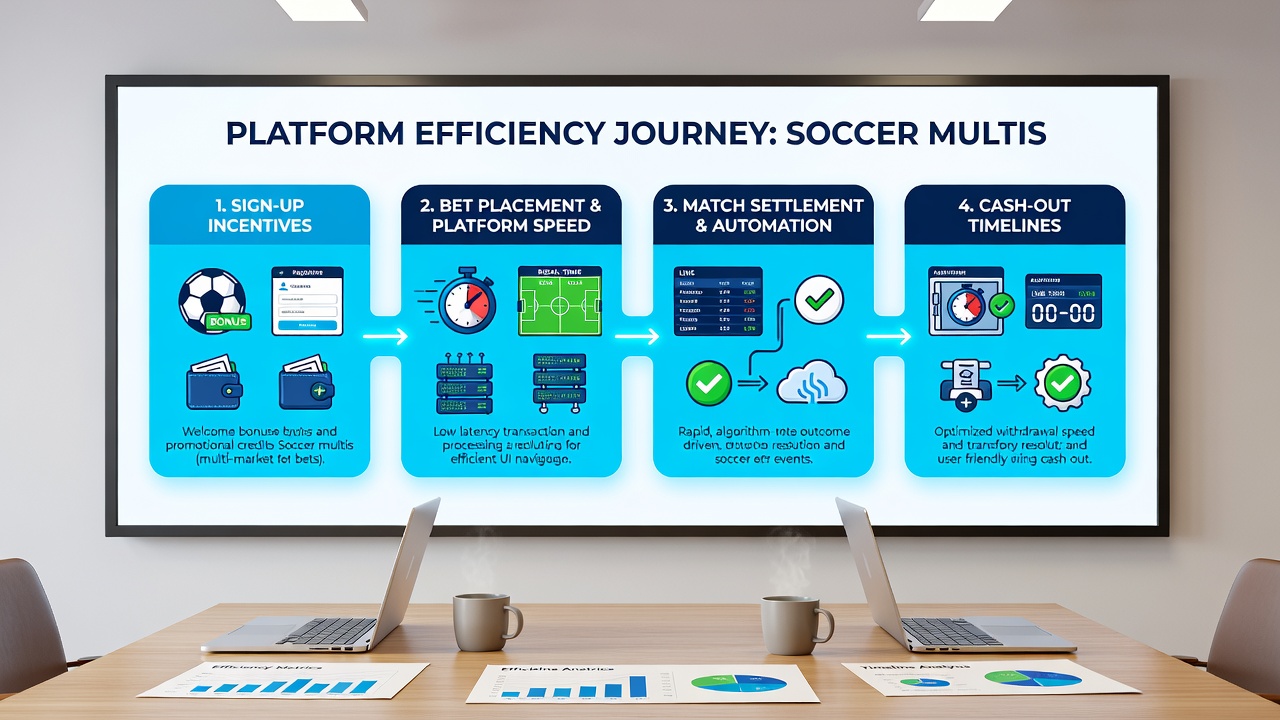 Infographic showing average cash-out times for soccer multis versus racing parlays across different payment methods
