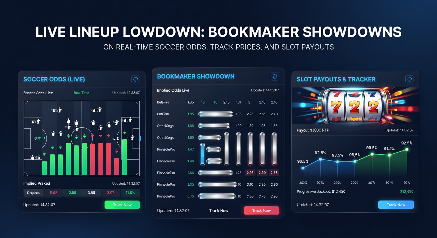 Close-up of horse racing odds boards updating in real-time alongside slot machine payout displays on a bookmaker app