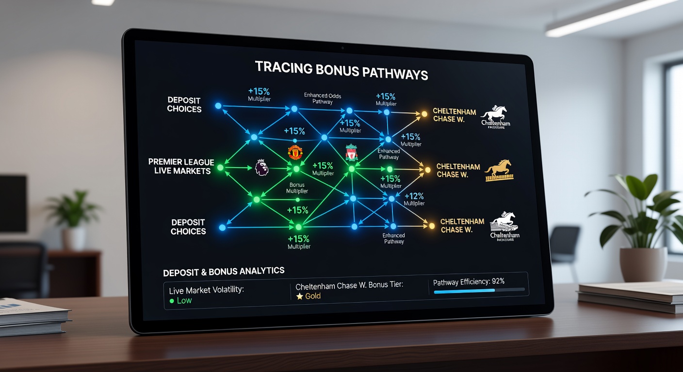 Cheltenham Festival steeplechase betting screen displaying bonus pathways and deposit confirmations