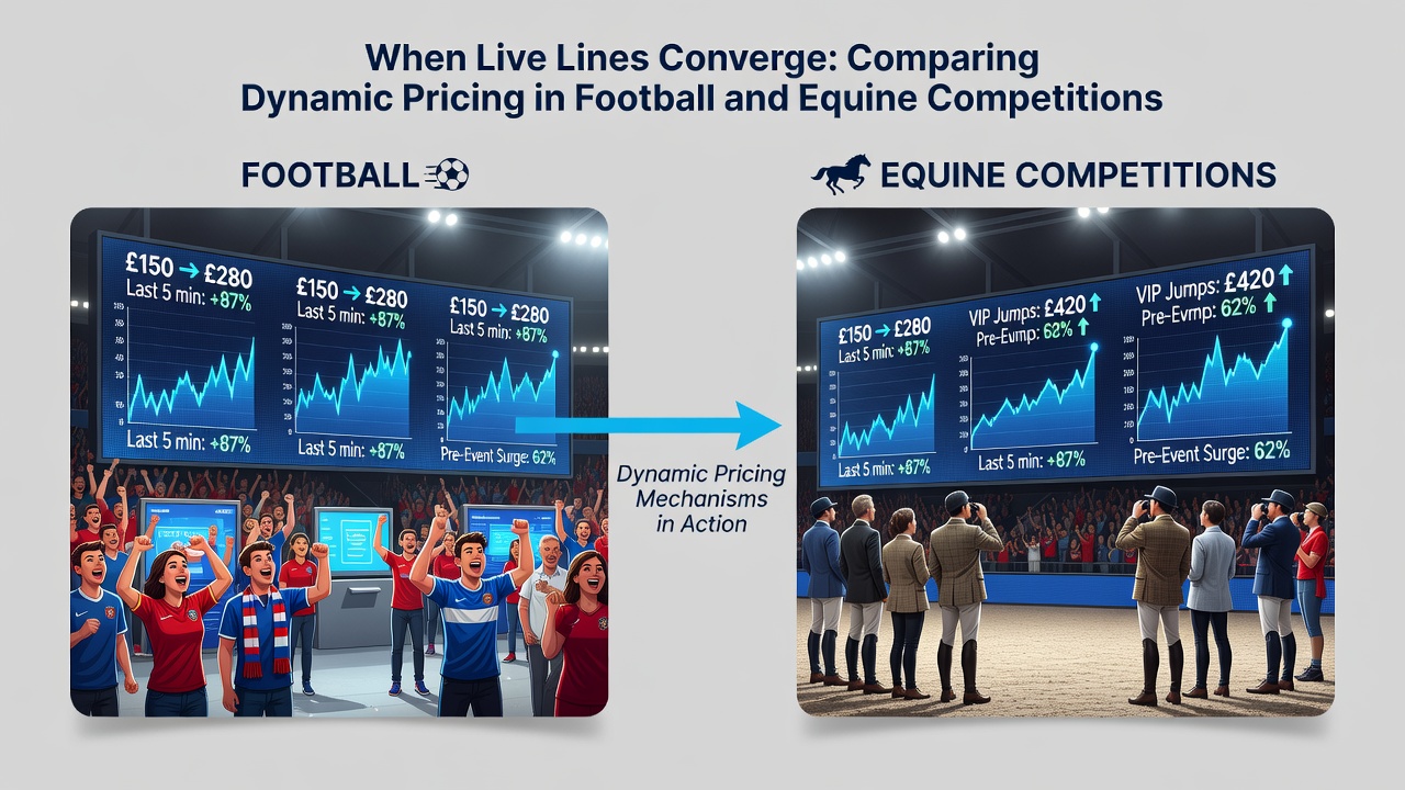 Side-by-side comparison of live betting interfaces displaying converging odds lines for soccer goals and horse race payouts